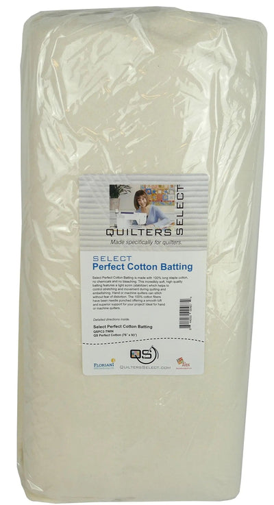 Quilters Select Perfect Cotton Batting 76" x 93" - Twin Cut