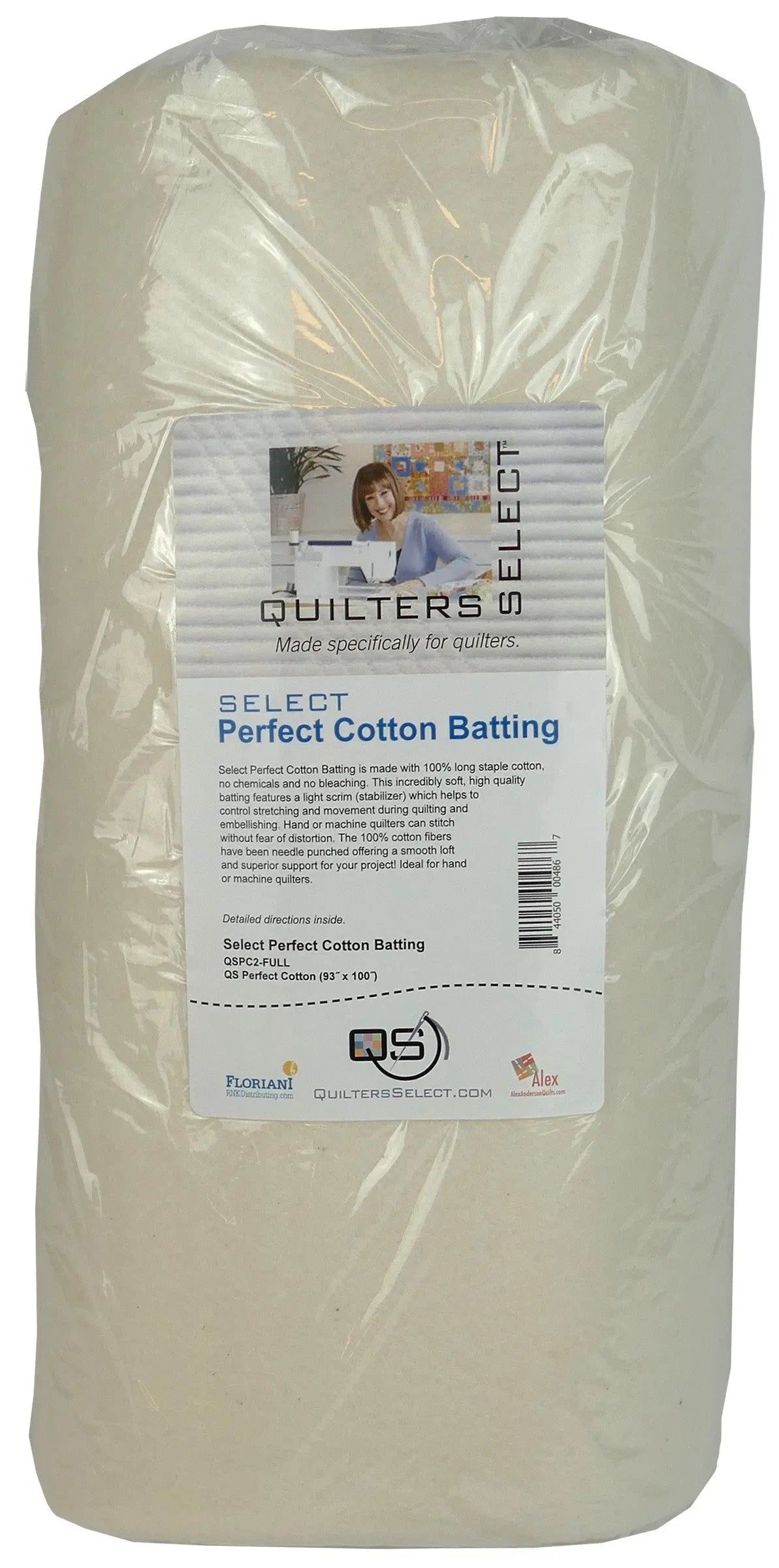 Batting de Algodón Perfecto Quilters Select 93" x 100" - Corte Completo