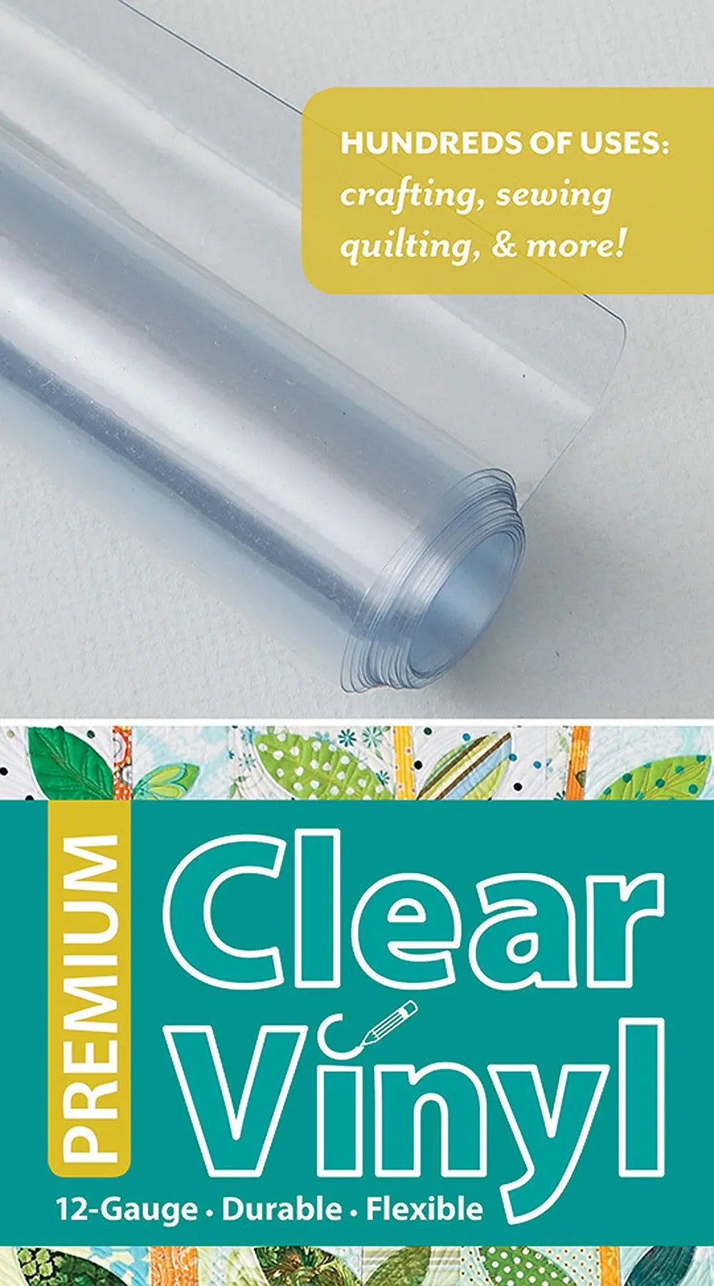 Quilters Vinyl 16in x 1.5 Yard Roll - 12-Gauge Clear Vinyl