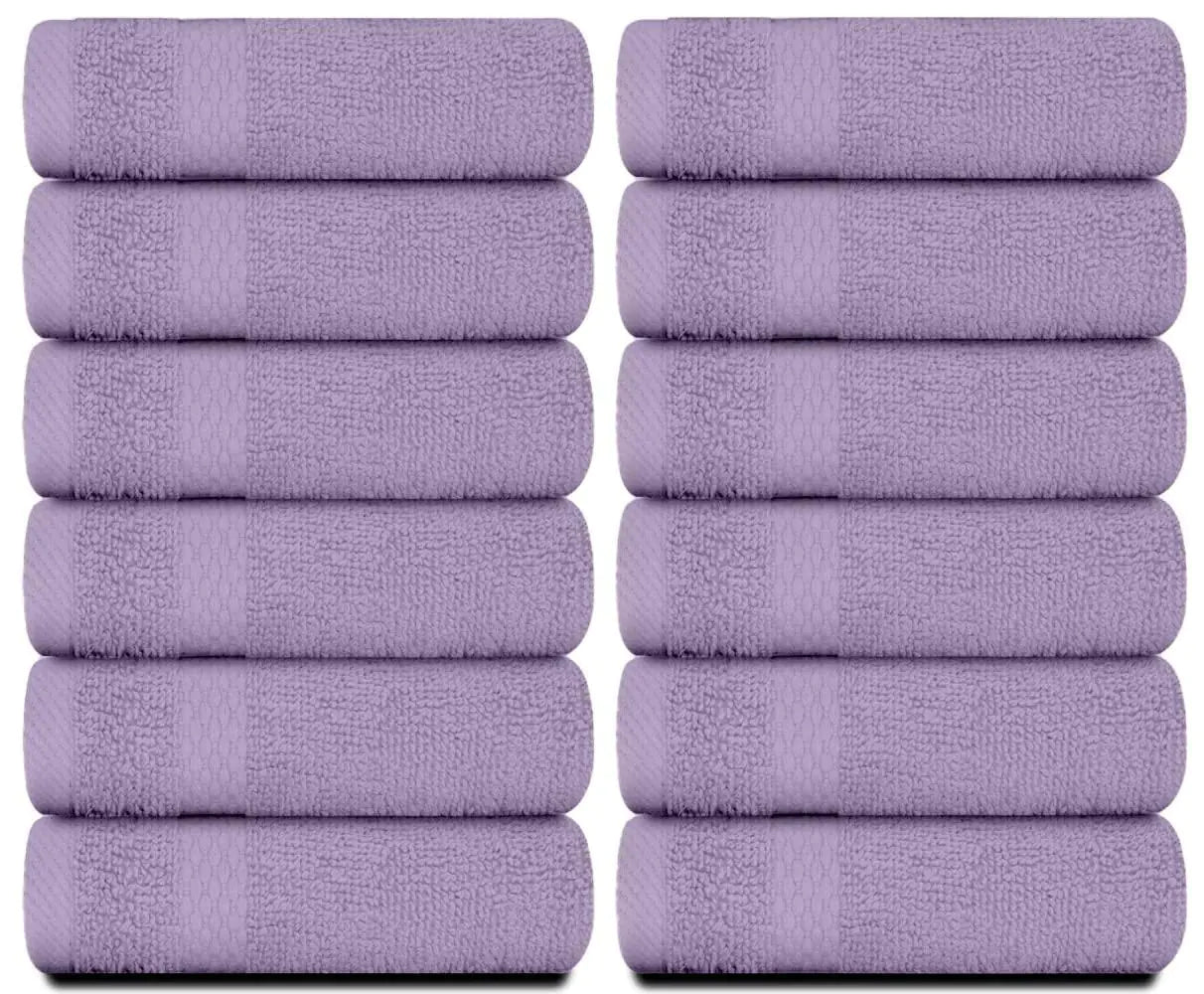 Gant de bain en lavande de luxe - Ensemble de 12, 13x13 pouces