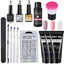 Kit de Poly Gel pour Nail Art Français avec Pinceau UV et Conseils d'Ongles