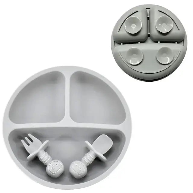 Ensemble de Assiette en Silicone pour Bébé Premium pour une Alimentation Sûre