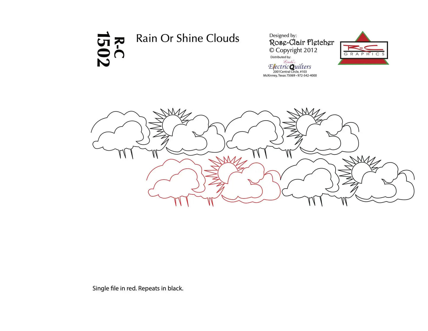 1502 Rain Or Shine Clouds Pantograph par Rose-Clair Fletcher