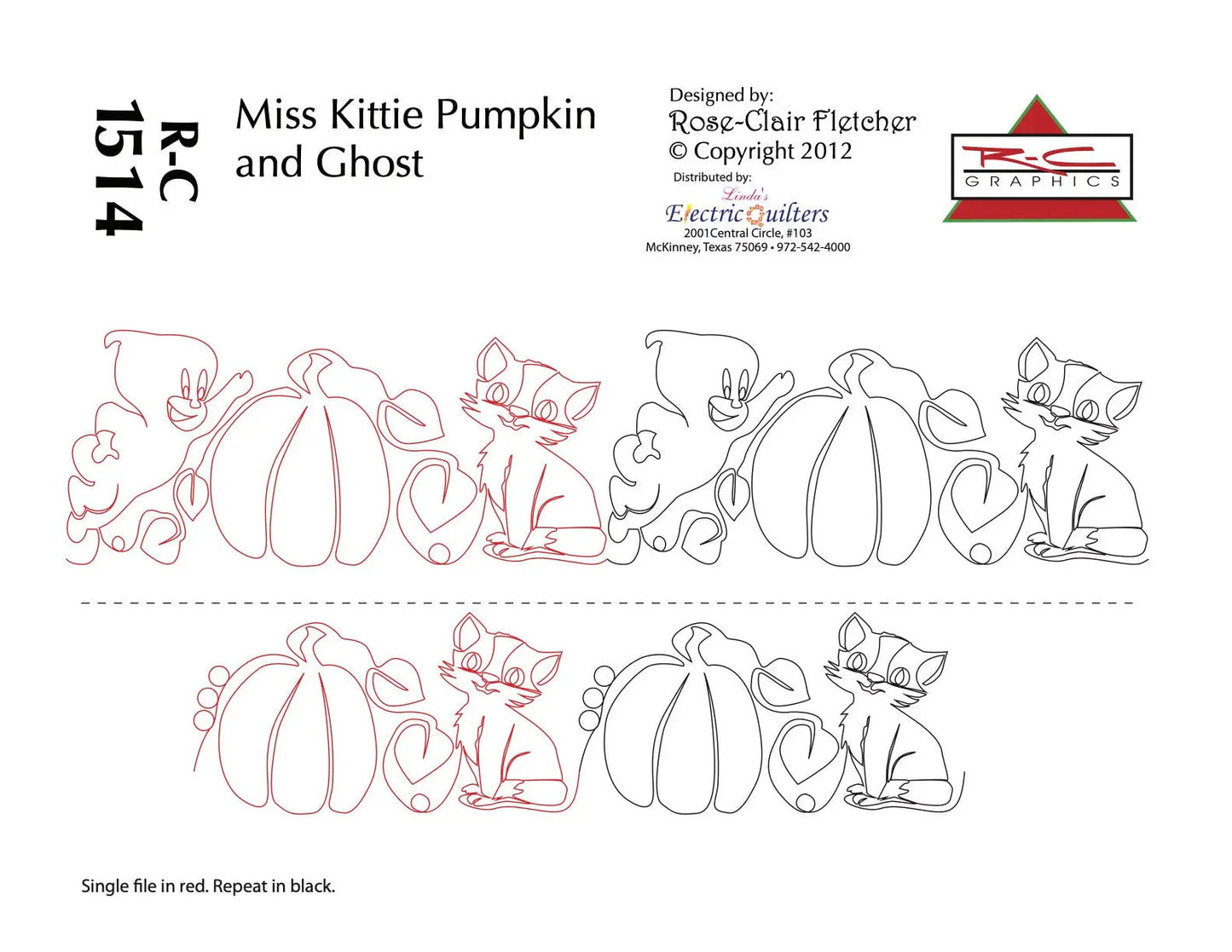 1514 Miss Kittie Pumpkin and Ghost Pantograph