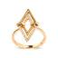 Bague de fiançailles en or jaune 14K avec diamants en double triangle - Taille 7