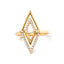Bague de fiançailles en or jaune 14K avec diamants en double triangle - Taille 7