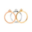 14K Tri Color Gold Diamond Pyramid Stackable Band Ring Set - Size 7