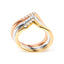 14K Gold Diamond Geometrical Chevron V Stackable Band Ring Set - Size 7