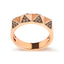 Anillo de banda piramidal de diamantes marrones en oro rosa de 14K - Talla 7