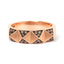 Anillo de banda piramidal de diamantes marrones en oro rosa de 14K - Talla 7