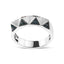 Anillo de banda piramidal de diamante azul en oro blanco de 14K - Talla 7