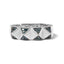 Anillo de banda piramidal de diamante azul en oro blanco de 14K - Talla 7