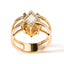 Bague en or jaune 14K avec topaze jaune taille marquise et accents de diamant