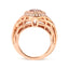 14K Rose Gold Light Pink Morganite & Diamond Halo Cocktail Ring - Size 7