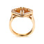 Anillo Halo de Citrino Amarillo y Diamantes en Oro Amarillo de 14K - Talla 7