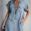 Elvira Zip-Up Denim Dress