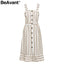 Vestido Midi de Lino y Algodón a Rayas BeAvant para Mujeres