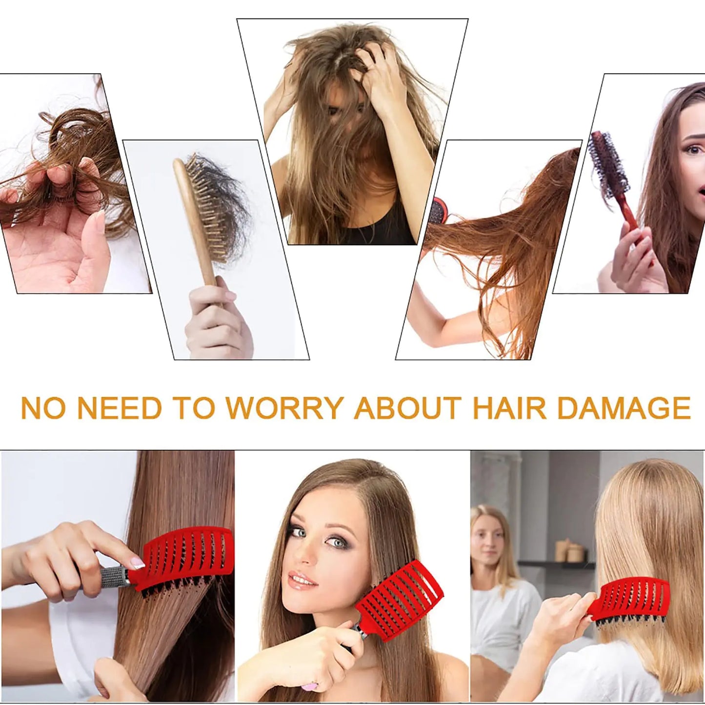 Brosse Démêlante Hairstreaq - Brosse Aérée Premium pour Tous Types de Cheveux