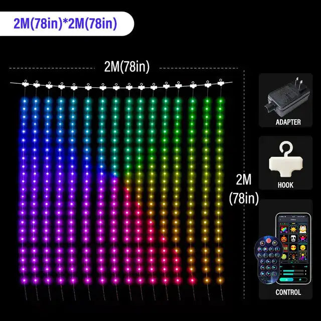 Luces de Cortina LED Color Waves con Sincronización