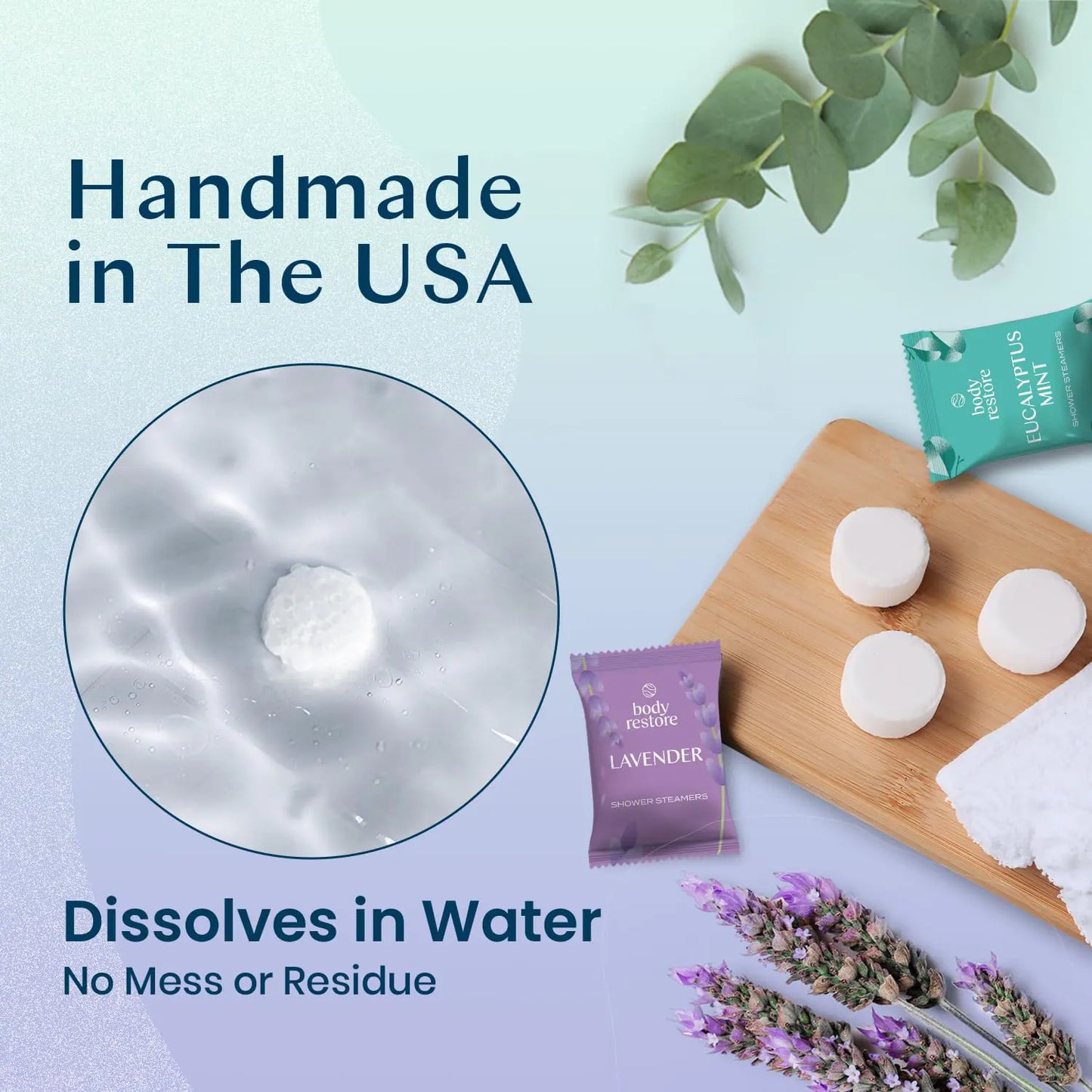 Ensemble de 6 pastilles de douche aromathérapeutiques Body Restore - Coffret de relaxation