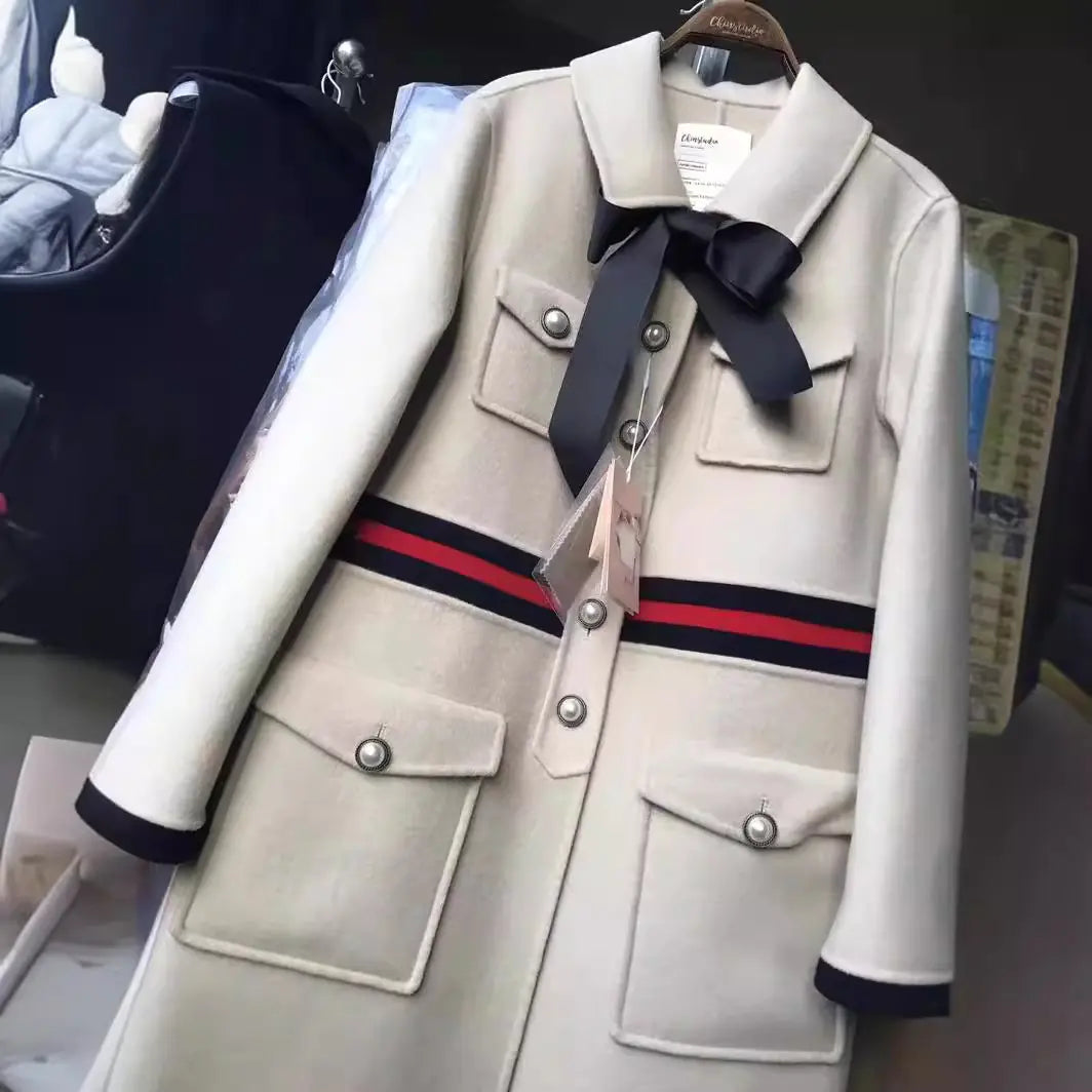 Manteau long en mélange de laine inspiré par Audrey Hepburn