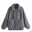 Autumn & Winter Lamb Hair Pocket Cotton Coat
