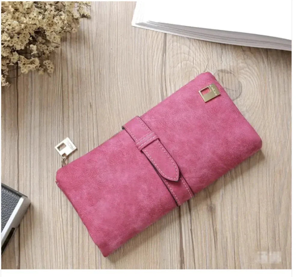 Portefeuille Long en Cuir pour Femme avec Fermeture Éclair