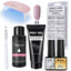 Kit de Poly Gel pour Nail Art Français avec Pinceau UV et Conseils d'Ongles