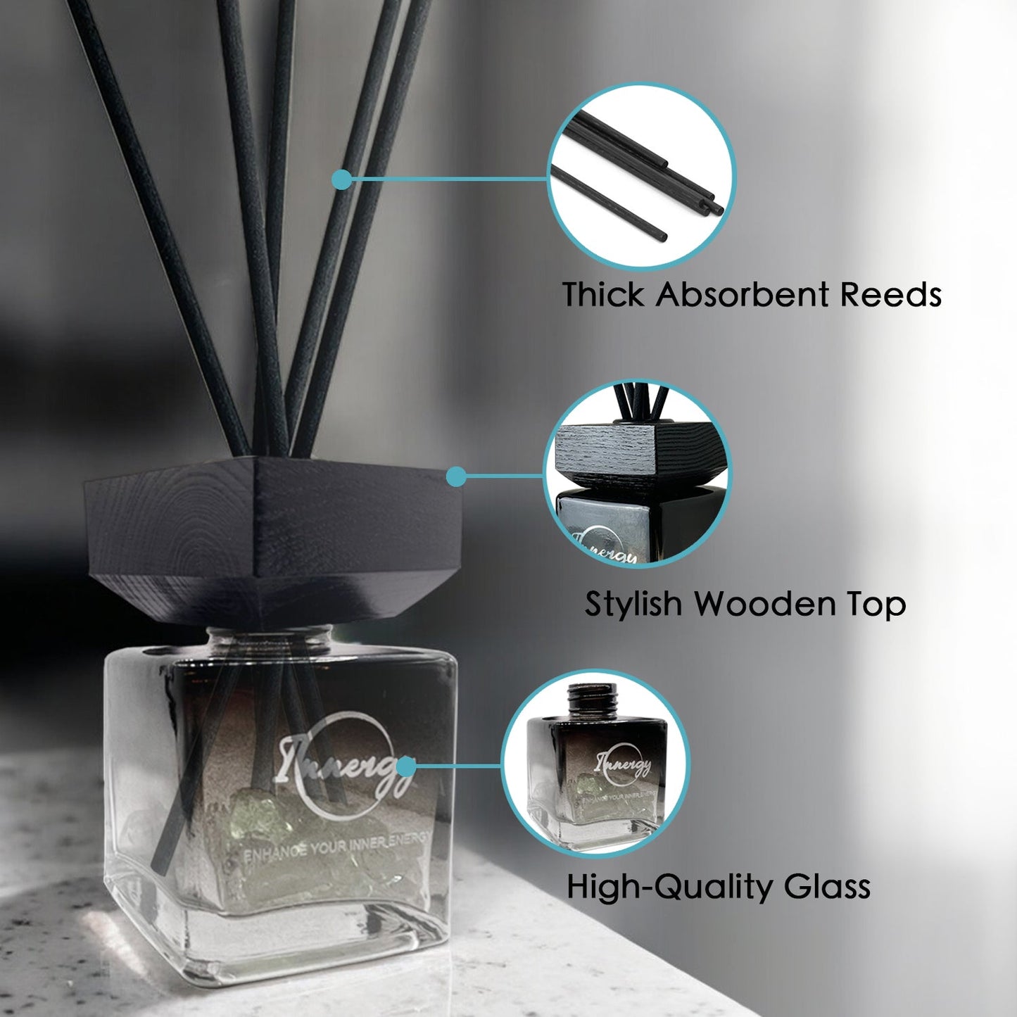 Serenity Shores Crystal-Infused Reed Oil Diffuser, 100ml - Korvel