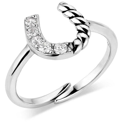 Lucky Horseshoe Crystal Ring - Korvel