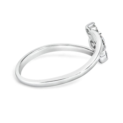 10K White Gold Lab Grown Diamond Vertical Three Stone Ring