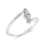 Bague verticale trois pierres en diamant cultivé en laboratoire en or blanc 10K