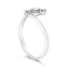 Bague verticale trois pierres en diamant cultivé en laboratoire en or blanc 10K