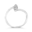 Bague verticale trois pierres en diamant cultivé en laboratoire en or blanc 10K