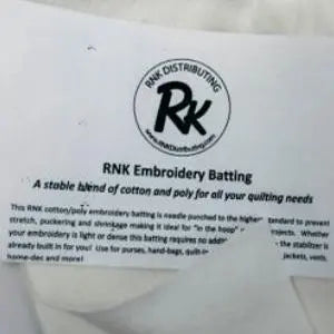 RNK Premium Embroidery Batting 60" x 15 Yards