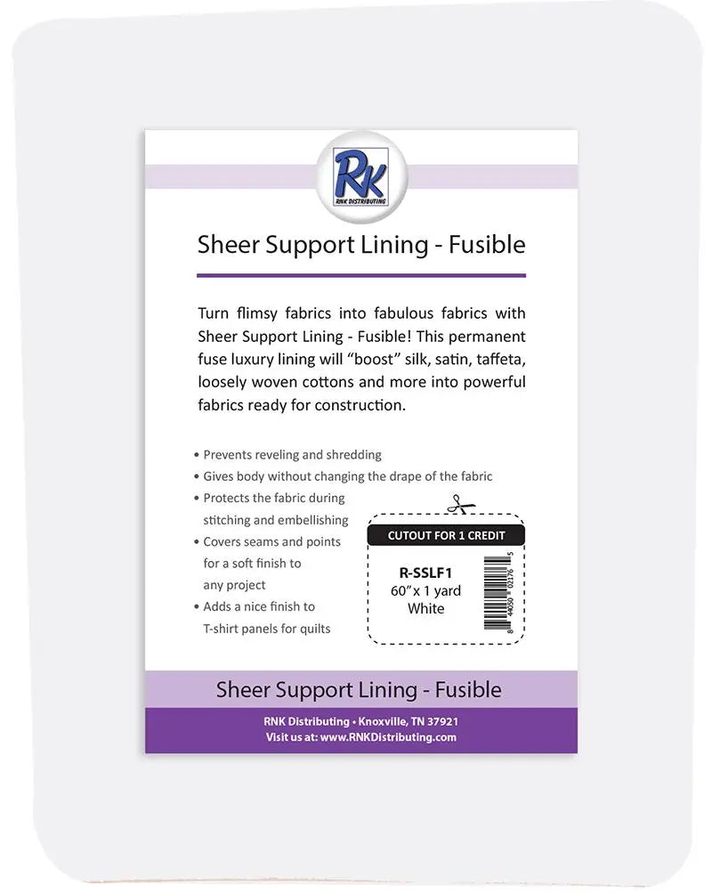 Forro de Soporte Sheer Blanco RNK - Fusible 60" x 1 Yarda