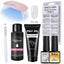 Kit de Poly Gel pour Nail Art Français avec Pinceau UV et Conseils d'Ongles
