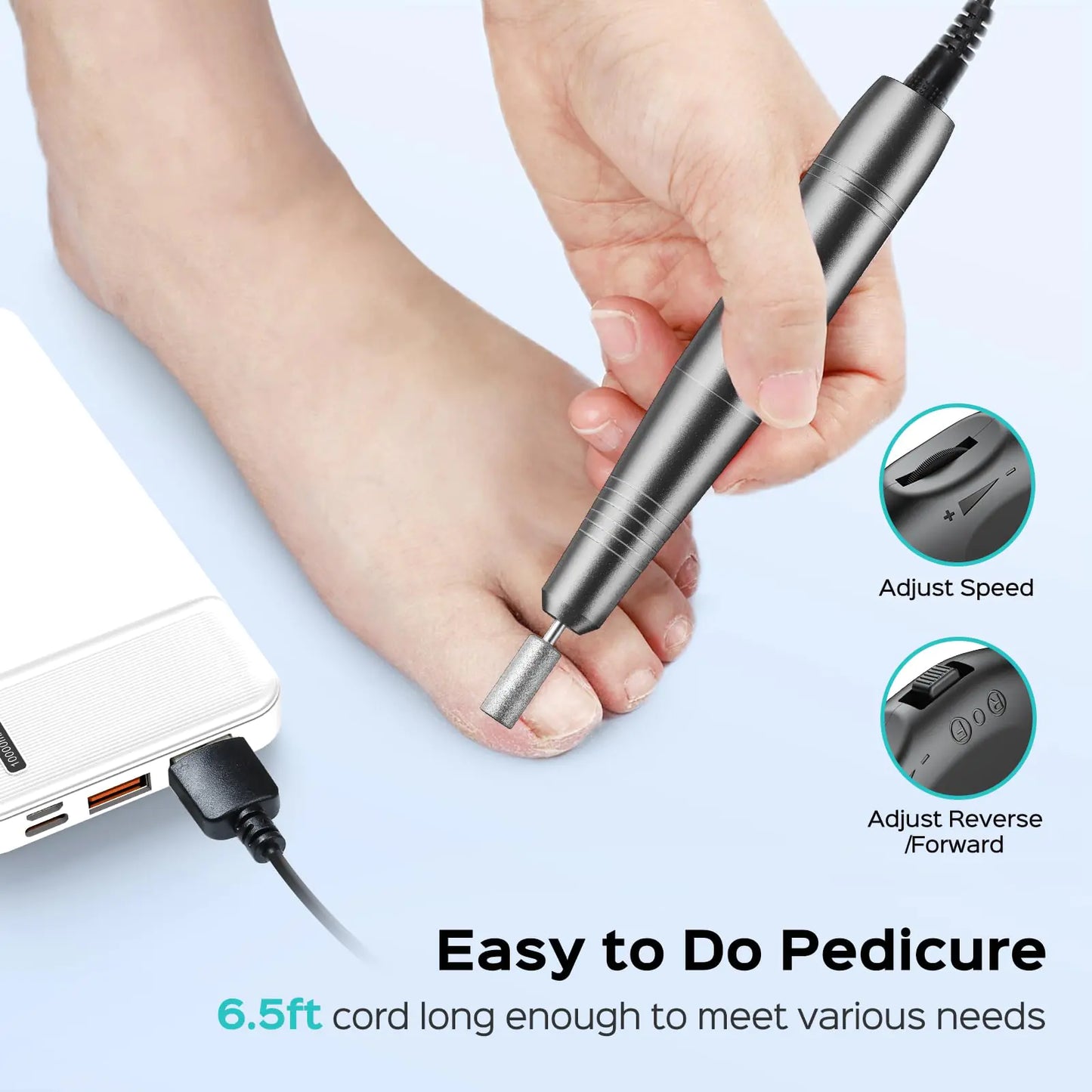Kit de Taladro de Uñas Eléctrico Profesional COSLUS - Herramientas Portátiles para Manicura y Pedicu