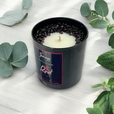 Grounding Garnet Crystal Candle | Energizing Coconut-Soy Blend, 9oz - Korvel