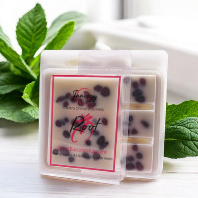 Premium Coconut-Soy Wax Melts Infused with Root Chakra Crystals - Korvel