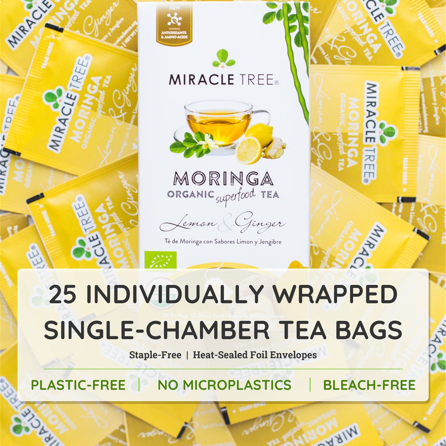 Thé Moringa Bio avec Citron et Gingembre