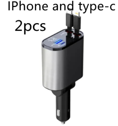 Chargeur de voiture en métal premium - Adaptateur USB-C super rapide 100W