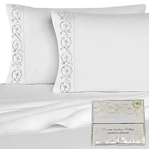 Victoria Embroidered 4-Piece Microfiber Sheet Set