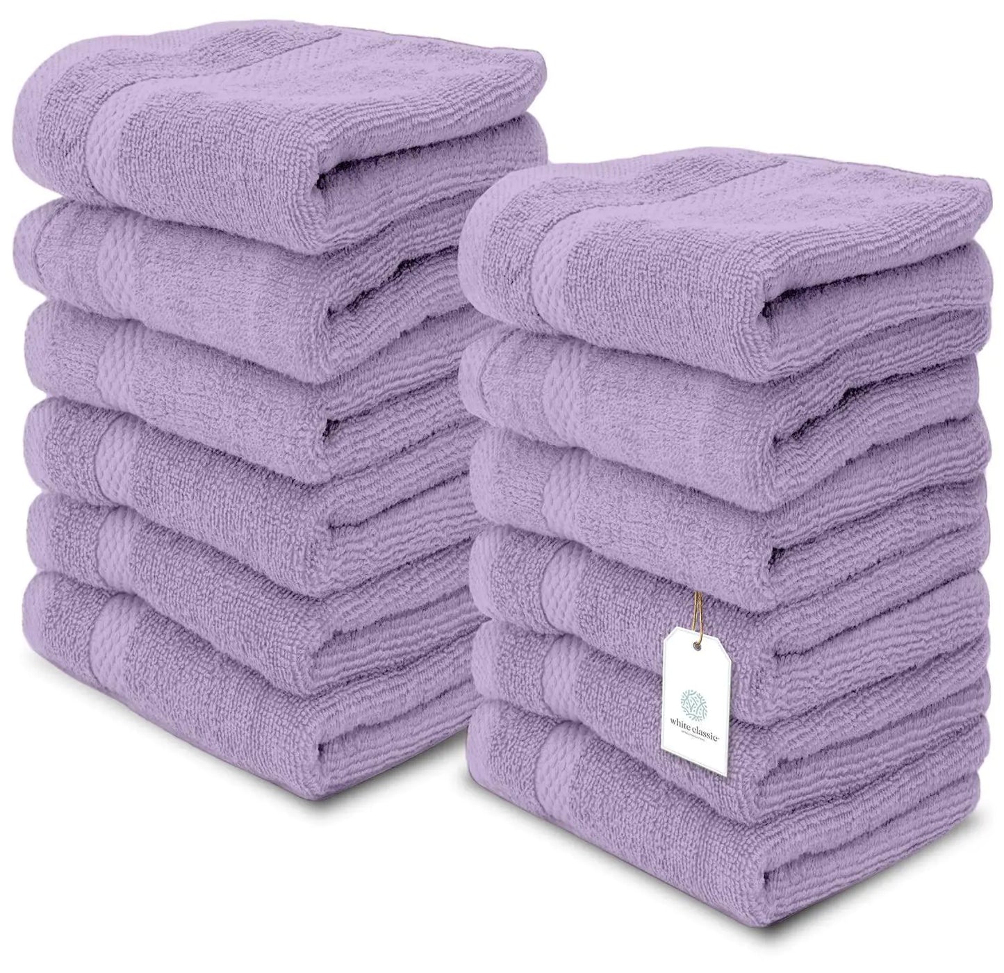 Gant de bain en lavande de luxe - Ensemble de 12, 13x13 pouces