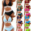 Color Block Drawstring Bikini Set