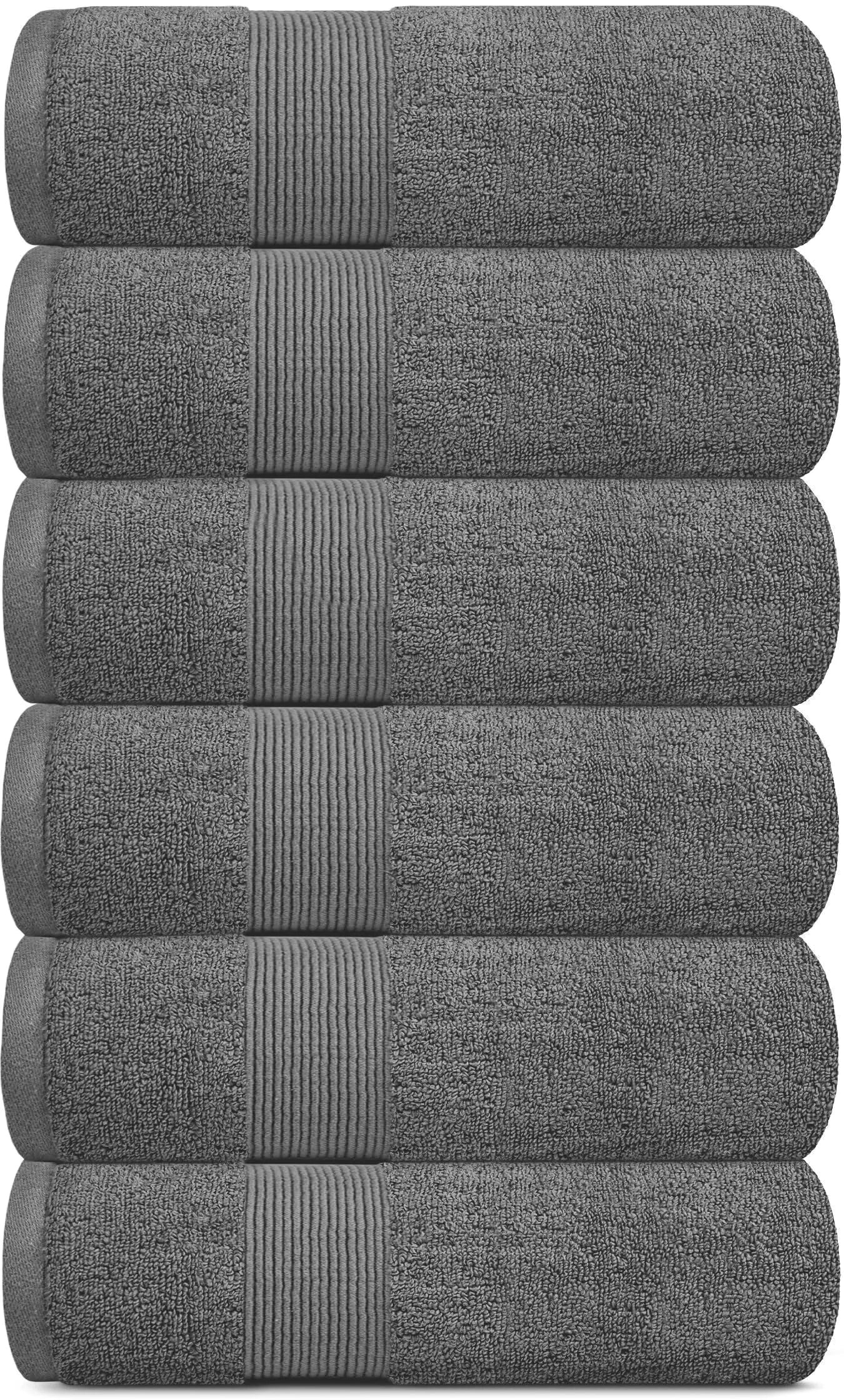 Serviettes Douces de la Collection Resort 16x27 pouces 6 Pack Gris Fumée