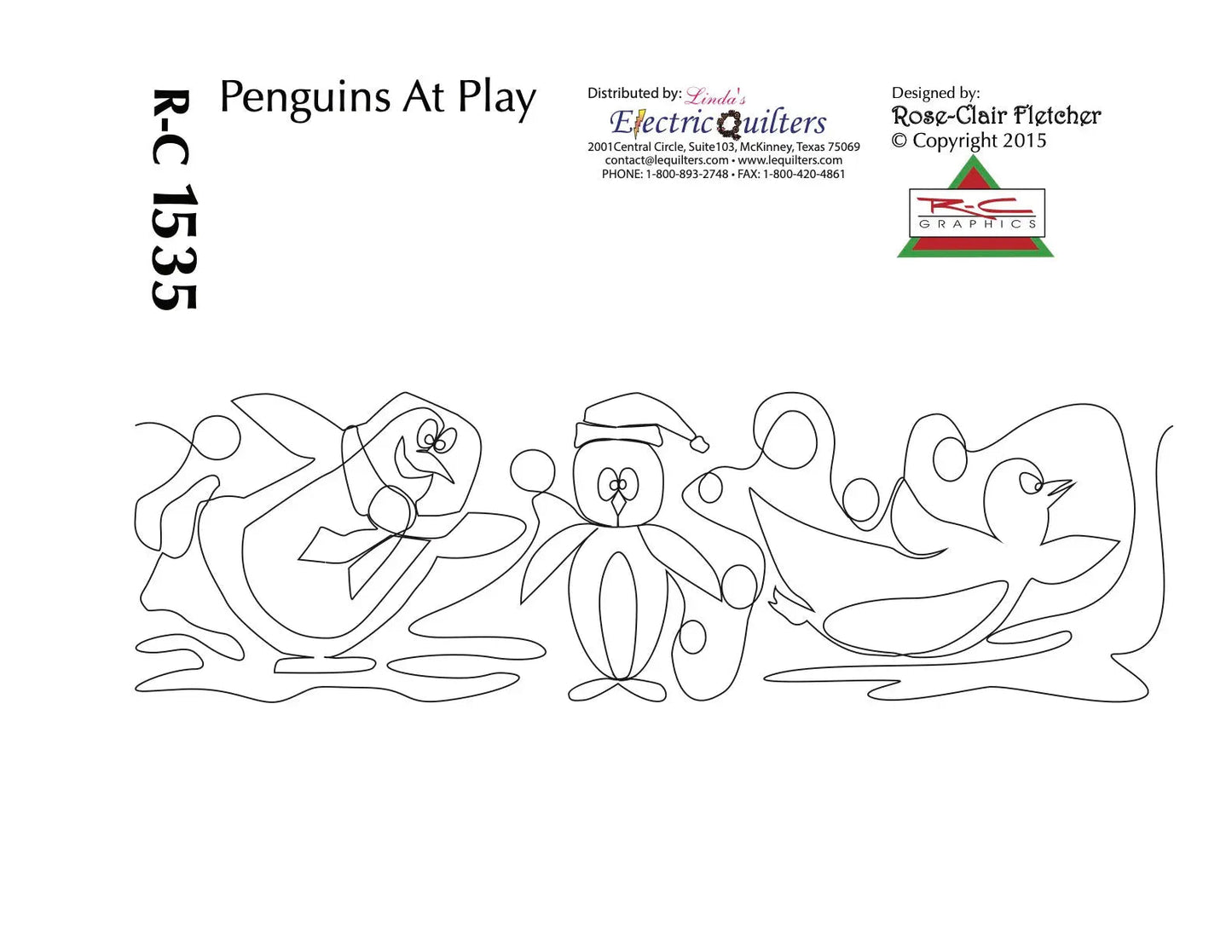 1535 Pingouins en Jeu Pantographe par Rose-Clair Fletcher