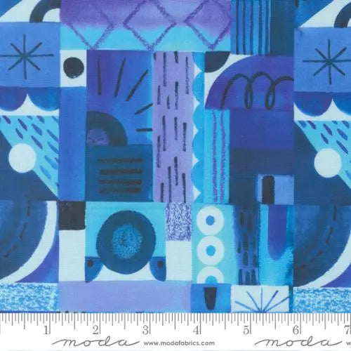 Radiant Sky Geometric Cotton Fabric - 44"/45" Per Yard