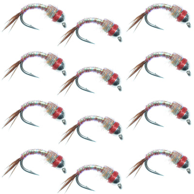 Premium Bead Head Rainbow Warrior Nymph - 12 Pack, Size 18 - Korvel