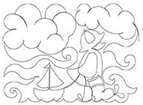 239 Rainy Day Duck And Sailboat Pantograph